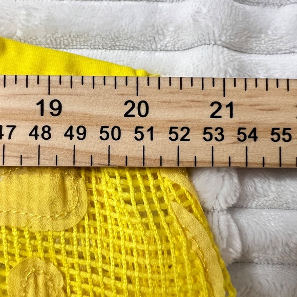 # A112   FT INC Sun-Kissed Boho Yellow Mesh Peplum Top  Festival vibes NWT  M - Picture 9 of 9